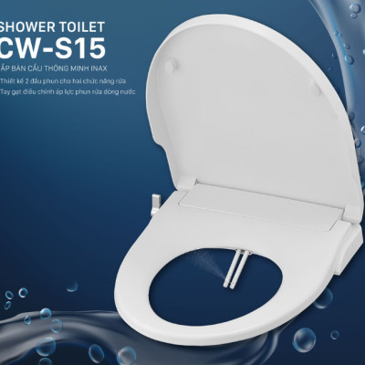 Nắp bồn cầu tự rửa thông minh xịt rửa, vệ sinh phụ nữ INAX CW-S15 (Hàng chính hãng)