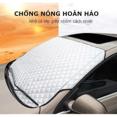 Tấm Che Nắng Kính Lái Ô Tô 3 Lớp Tráng Bạc – Bảo Vệ Taplo, Giữ Nội Thất Luôn Bền Đẹp , Kèm Túi Đựng Dễ Thương