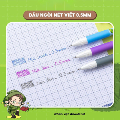 Bút Gel 0.5 mm - Nhân Vật Akooland Tahi - Thiên Long Gel-012/AK - Mực Xanh