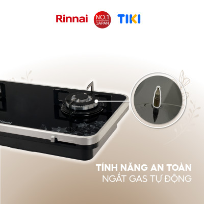 Bếp gas âm Rinnai RB-7902S-GBS(F) mặt bếp kính Schott và kiềng bếp men - Hàng chính hãng.