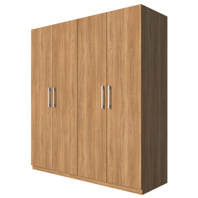 Tủ quần áo gỗ MDF Tundo 4 cánh 3 ngăn đứng màu vàng xậm 200 x 55 x 200cm