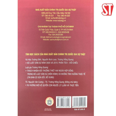 Sách - Điểm Mới Về Quyền Nhân Thân Của Cá Nhân Trong Bộ Luật Dân Sự Năm 2015 Và Những Tình Huống Thực Tế - NXB Chính Trị Quốc Gia