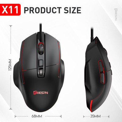 Chuột led gaming macro X11 7200dpi chống mỏi cổ tay cho máy tính hàng nhập khẩu