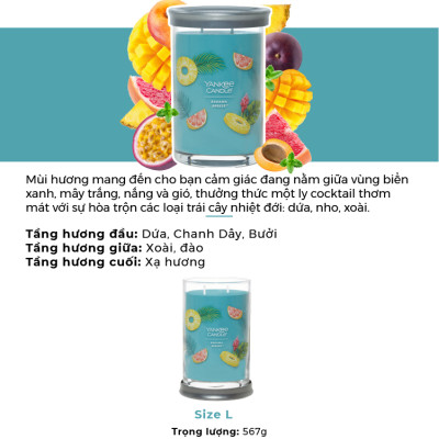 Nến ly tròn sáp đậu nành Yankee Candle size L (567g) - Bahama Breeze
