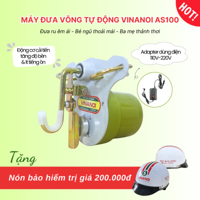 [Mẫu mới cao cấp ]Máy Đưa Võng Tự Động Cao Cấp Vinanoi Asanta AS100 - Sức Đưa 100 Kg Cho Cả Mẹ Và Bé, Dùng Điện 110-220v và pin sạc dự phòng