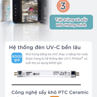 Máy tiệt trùng bằng tia UV và sấy khô Tommee Tippee