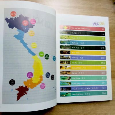 Sách song ngữ Du Lịch Việt Nam – Ẩm Thực & Cảnh Điểm (in màu, giấy ảnh c2) + DVD tài liệu