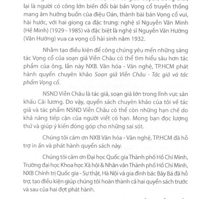 Soạn giả Viễn Châu – Tác giả và tác phẩm vọng cổ