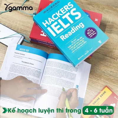 Combo Hackers IELTS (Tùy chọn/Combo 4 Cuốn: Listening + Reading + Speaking + Writing) - Bản Quyền