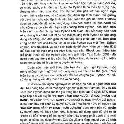 Bài Tập Thực Hành Python (Phần Cơ Bản) - TS. Trần Minh Sơn, TS. Lê Doãn Trinh, TS. Nguyễn Văn Thái, ThS. Trương Thị Bích Ngà