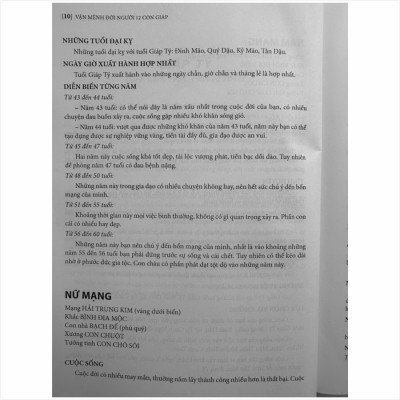 Sách Vận Mệnh Đời Người 12 Con Giáp - V2186D