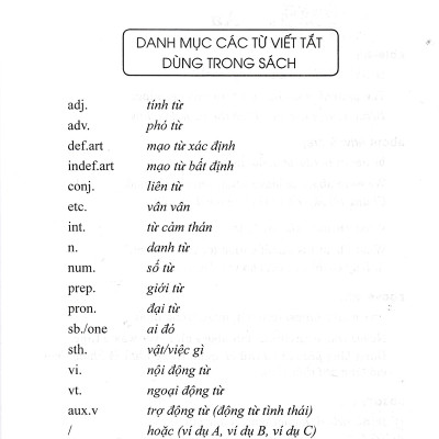 Từ Điển Các Cụm Từ Thường Dùng Trong Tiếng Anh - Căn Bản _HA