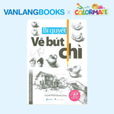 Sách Bí Quyết Vẽ Bút Chì + Hộp 12 Bút Cọ Màu Nước Brush Pen - Vanlangbooks x Colormate
