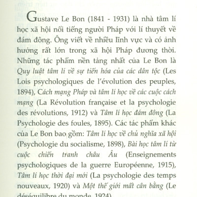 TÂM LÍ HỌC ĐÁM ĐÔNG - Cùng Tâm Lí Đám Đông Và Phân Tích Cái Tôi Của Của S. FREUD (Tái bản lần thứ mười bốn - năm 2022) - Tủ Sách Tinh Hoa