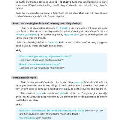 IELTS Sample Speaking Part 1-2-3 Tuyển Tập Câu Trả Lời Mẫu Hay Nhất