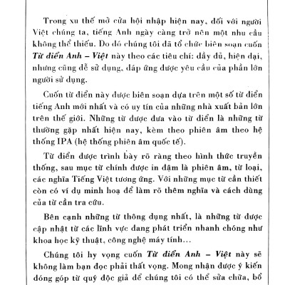 Từ Điển Anh Việt - Việt Anh