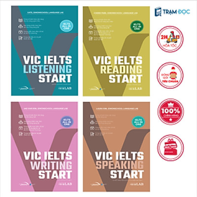 Combo 4 cuốn VIC Start IELTS All in One: Reading + Writing + Listening + Speaking