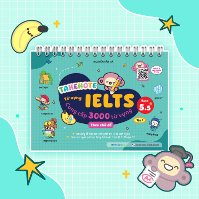 Sách - Takenote - Từ Vựng IELTS - Cung Cấp 3000 Từ Vựng Theo Chủ Đề - Band 5.5 - Tập 1