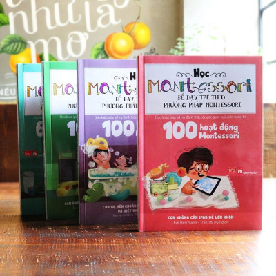 Sách Học Montessori Để Dạy Trẻ Theo Phương Pháp Montessori - Trọn Bộ 4 Cuốn (Tặng kèm sổ tay giáo dục gia đình Nhật Bản)