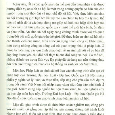 Sách - Giáo trình Pháp luật an sinh xã hội (Tái bản lần thứ nhất)