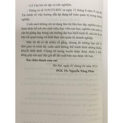 Kế Toán Quản Trị Doanh Nghiệp-  NXB Đại Học Kinh Tế Quốc Dân (14)