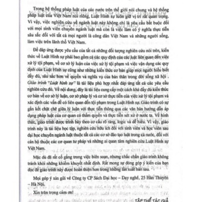 Sách - Giáo Trình Luật Hình Sự Việt Nam - Phần Chung (DN)