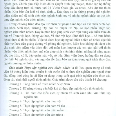 Sách - Giáo trình Thực tập nghiên cứu thiên nhiên