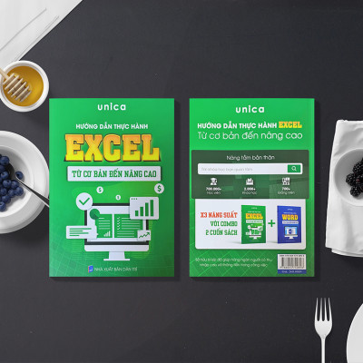 Combo 4 Sách Word - Excel - Powerpoint - Google Sheets Unica từ cơ bản đến nâng cao kèm video bài giảng