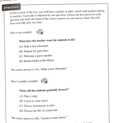 Practice Test for the Toefl Junior Standard Test