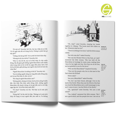 Sách song ngữ Phù Thủy Xứ OZ - Tác phẩm kinh điển cho thiếu nhi, có note từ vựng tặng kèm file nghe - HG Books