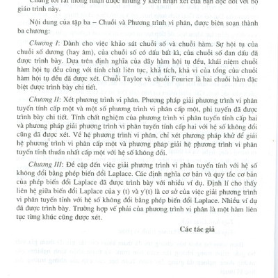 Toán Học Cao Cấp - Tập 3: Chuỗi Và Phương Trình Vi Phân