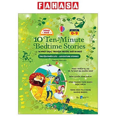 Sách - 10 Ten-Minutes Bedtime Stories - 10 Phút Đọc Truyện Trước Giờ Đi Ngủ - Adventure Stories - Truyện Phiêu Lưu - Song Ngữ Việt-Anh