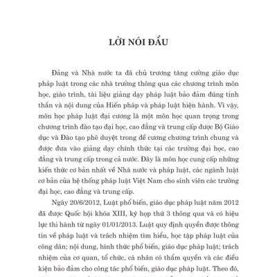 Pháp luật đại cương. Dùng trong các trường đại học và trung cấp (xuất bản lần thứ 21, có sửa chữa, bổ sung) - bản in 2024