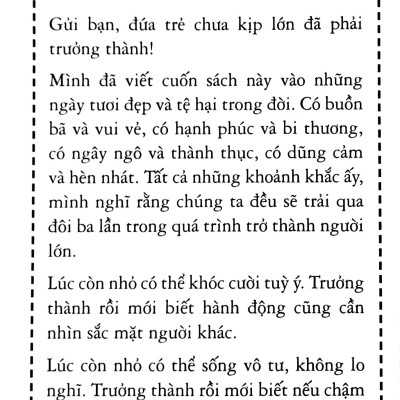Chưa Kịp Lớn Đã Trưởng Thành (Tái Bản 2023)