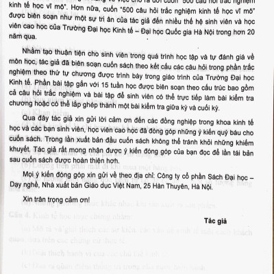 500 câu hỏi trắc nghiệm kinh tế học vĩ mô (Dành cho các trường Đại học, Cao đẳng khối kinh tế)