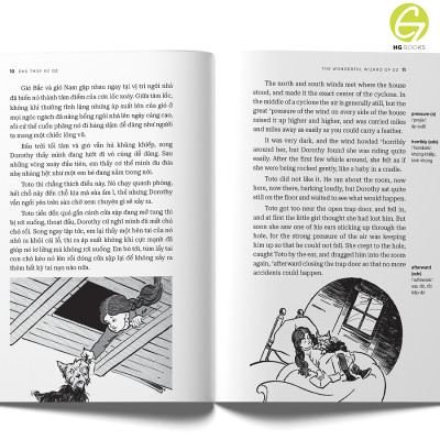 Sách song ngữ Phù Thủy Xứ OZ - Tác phẩm kinh điển cho thiếu nhi, có note từ vựng tặng kèm file nghe - HG Books