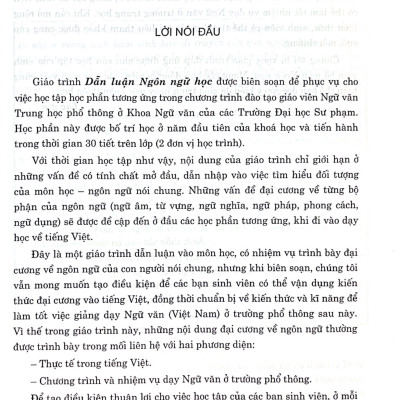 Giáo trình Dẫn luận Ngôn ngữ học
