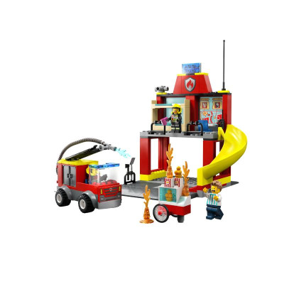 Đồ Chơi Lắp Ráp LEGO City Trạm Và Xe Cứu Hỏa 60375 (153 chi tiết)
