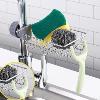 Giá Inox Gắn Vòi Nước Cho Khu Bếp Hiện Đại, Giá Để Đồ Như Giẻ Rửa Bát, Chén Đĩa và Miếng Cọ Nồi, Xoong, Chắc Chắn, Tiện Dụng. TakyHome 4008