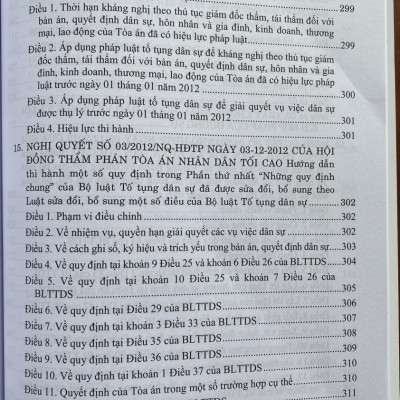 Hệ Thống Các Nghị Quyết Của Hội Đồng Thẩm Phán, Toà Án Nhân Dân Tối Cao Về Dân Sự Và Tố Tụng Dân Sự Từ Năm 1990 Đến 2023