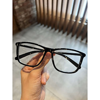 Kính Mắt vuông basic gọng nhựa màu đen đơn giản cho nam nữ