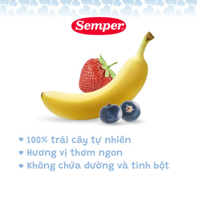 Combo 6 gói mix Trái cây nghiền các vị Semper 90g dành cho bé từ 6 tháng trở lên