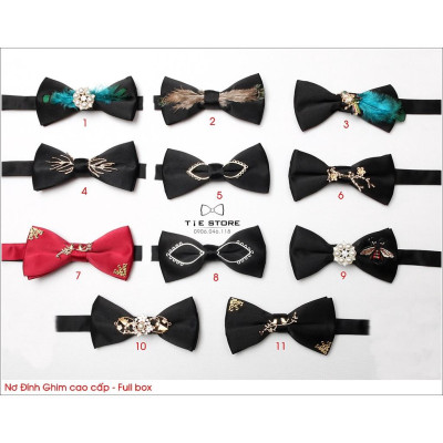 NHIỀU MẪU - Nơ Chú Rể Cao Cấp, Nơ Đính Phụ Kiện Độc Đáo - Full Box
