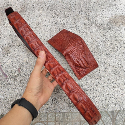 BIG SALE..! Set Cá Sấu Nam Rất Đẹp [VÍ BÀN TAY + NỊT GAI LƯNG] SET2