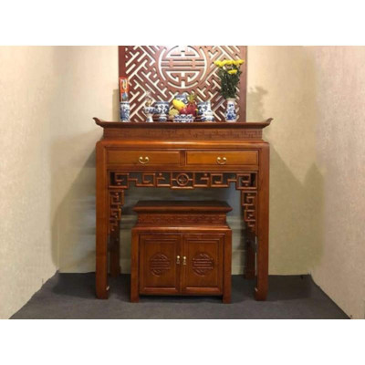 Án Gian, Án Thờ Gỗ Sồi hàng đẹp dài 1m12 phù hợp nhà nhỏ và chung cư