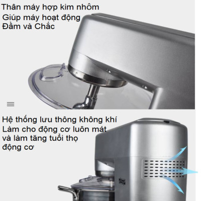 Máy trộn bột, đánh trứng 10 lít cao cấp nhãn hiệu DSP KM3032 Công suất 1500W, Dung tích 10 lít - Bảo Hành Chính Hãng 12 Tháng