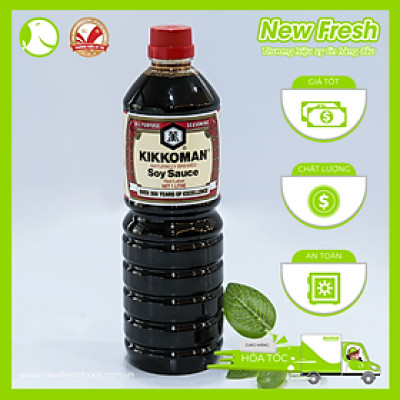 [GIAO NHANH HCM] Nước Tương Nhật Bản Kikkoman Lên Men Tự Nhiên - Chai 1L 