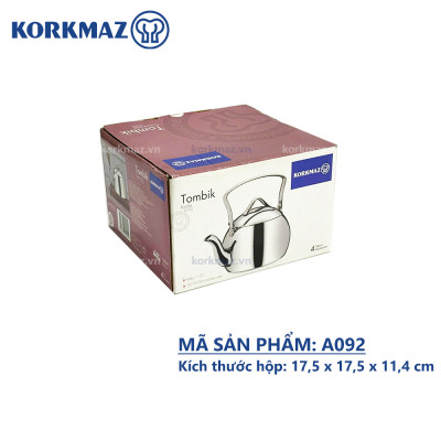 Ấm inox 18/10 Korkmaz Tombik 1 lít