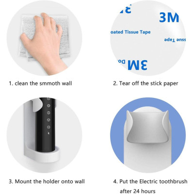 Kệ Dán Tường, Giá Dính Tường Để Bàn Chải Đánh Răng Điện, Giá Đựng Bàn Chải, Sạch Sẽ, Khô Ráo, Sử Dụng Miếng Dán 3M Chắc Chắn. Takyhome 4020
