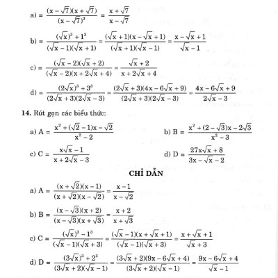 Tổng hợp các bài toán phổ dụng Đại số 9